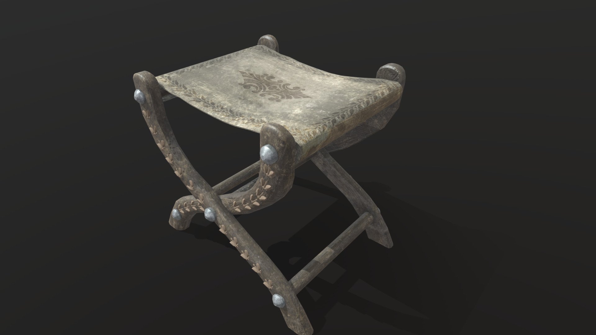 Medieval Stool 1 3d model