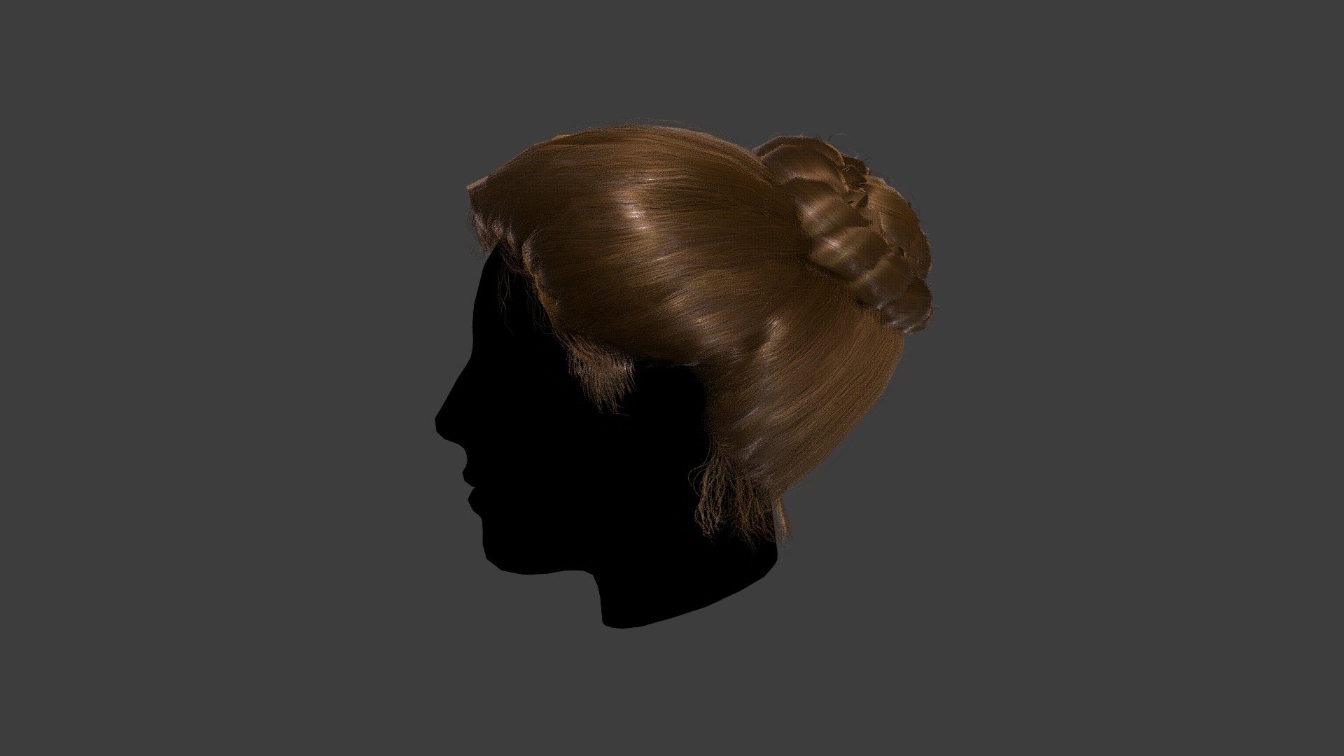 Tall Braid Bun Hairdo 3d model