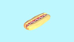 Cartoon Low Poly Hot Dog