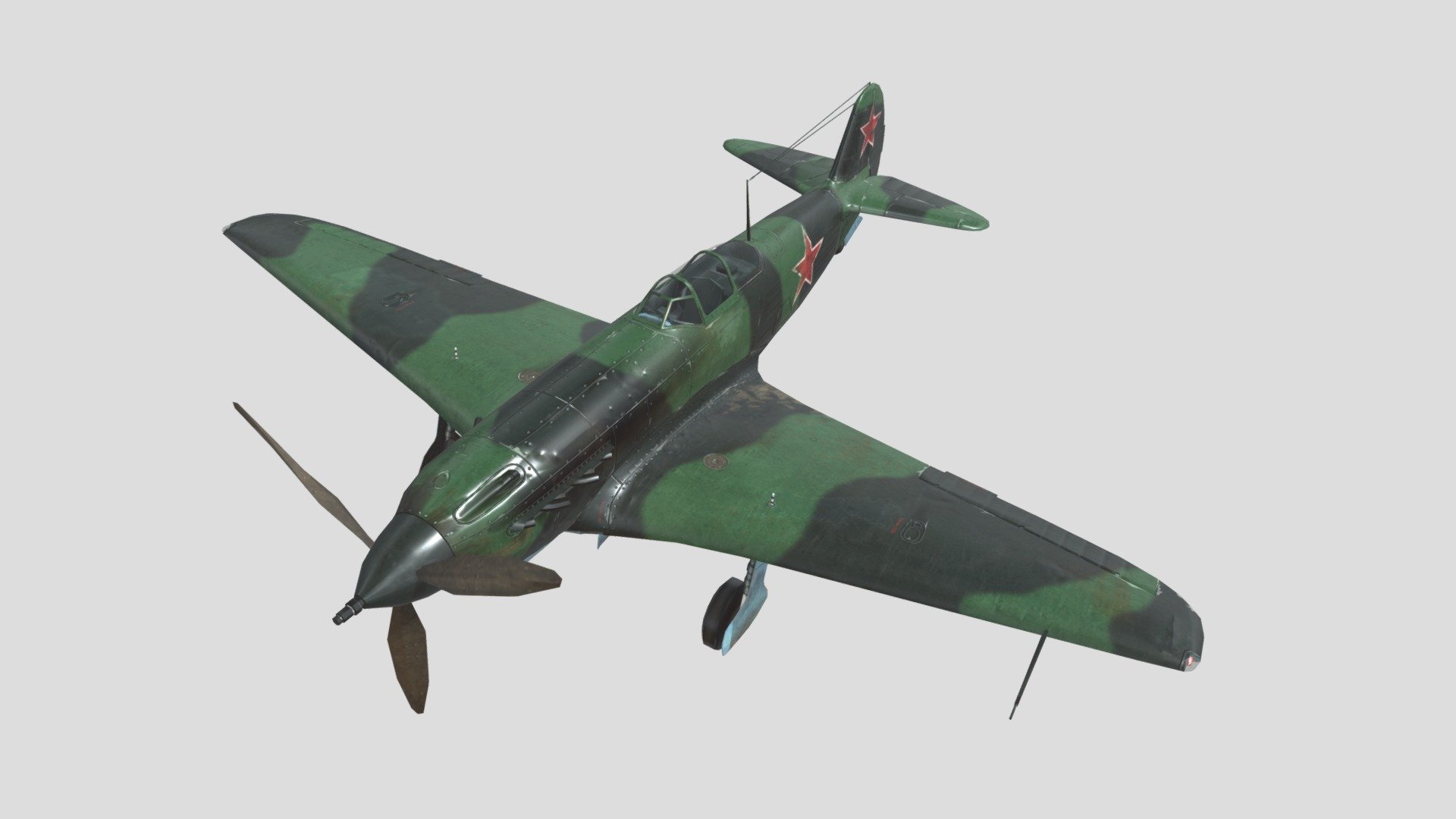 Soviet Yak-9 Fighter 3d model