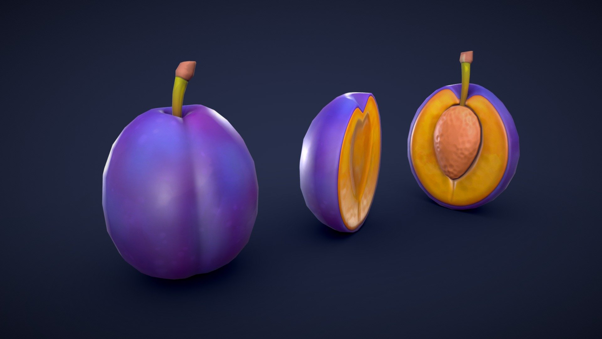 Stylized Plum 3d model