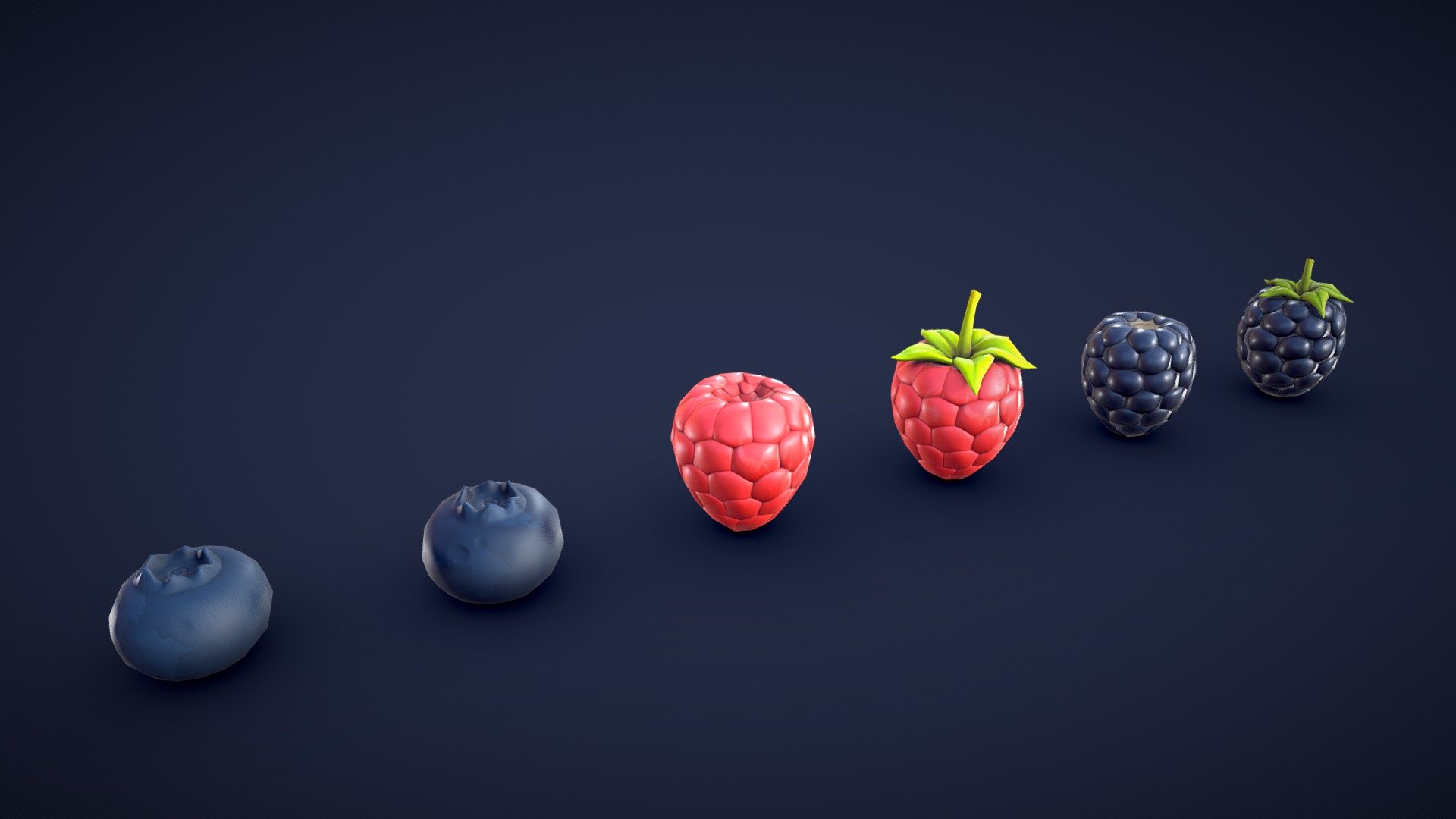 Stylized Berries 3d model