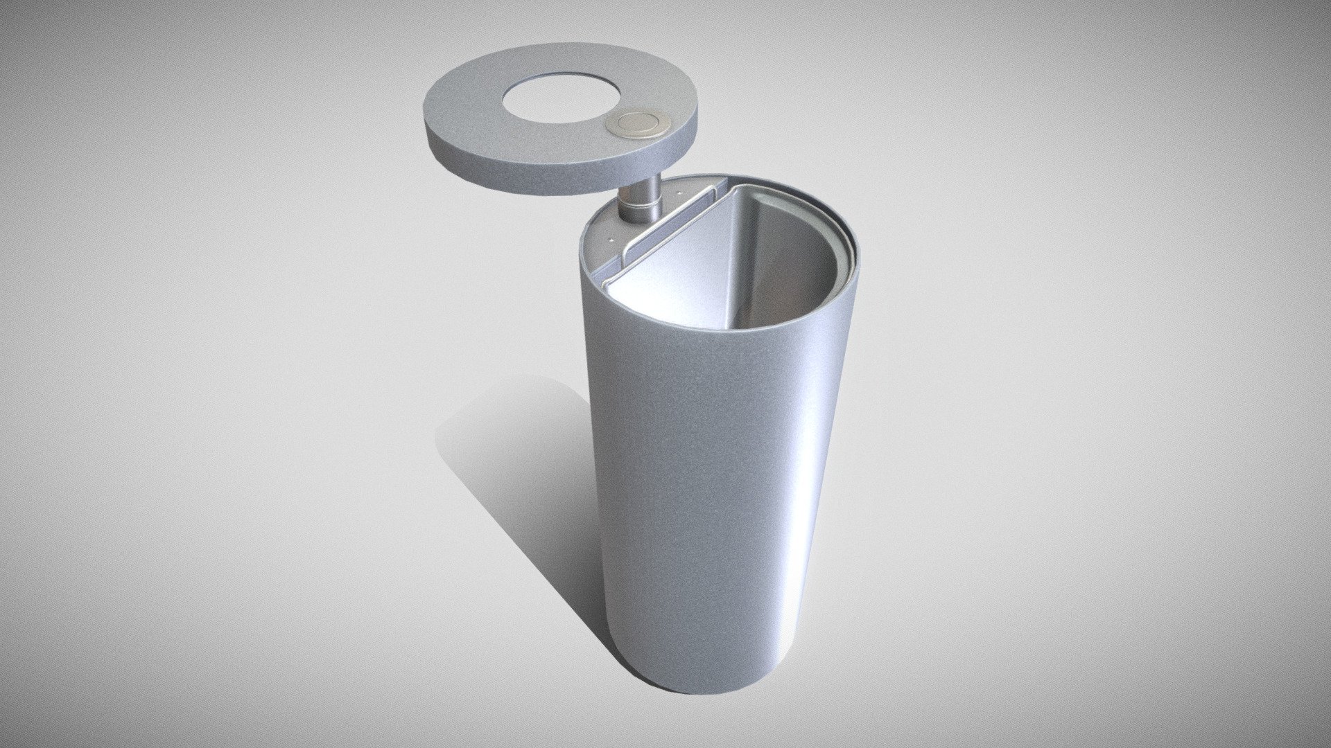 Animated Trash Can (Low-Poly Version-1) 3d model