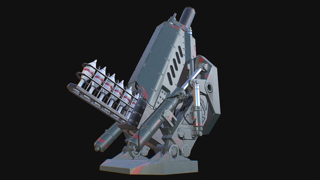 Mortar (animated) 3d model