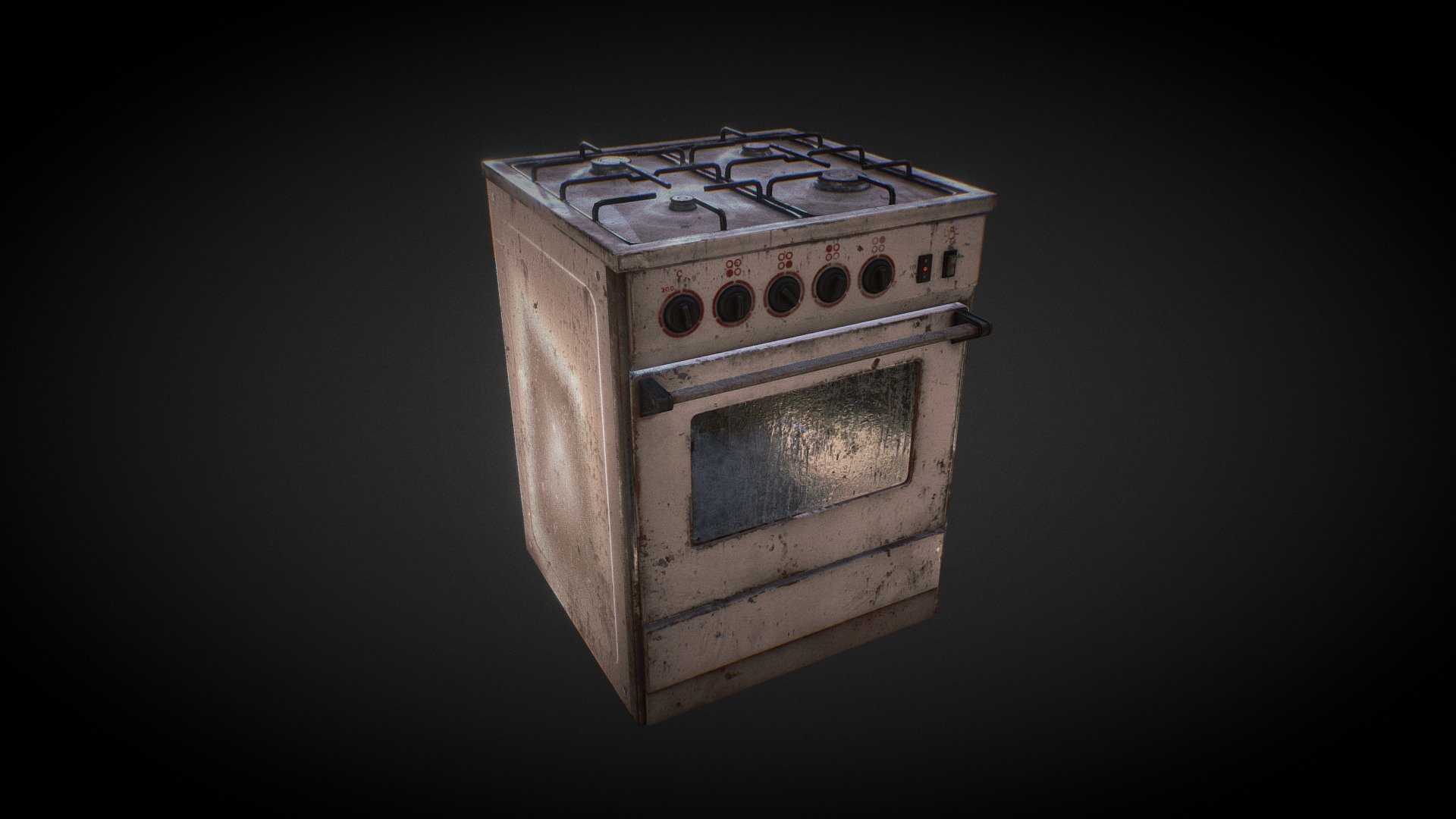 Old Rusty Stove 3d model