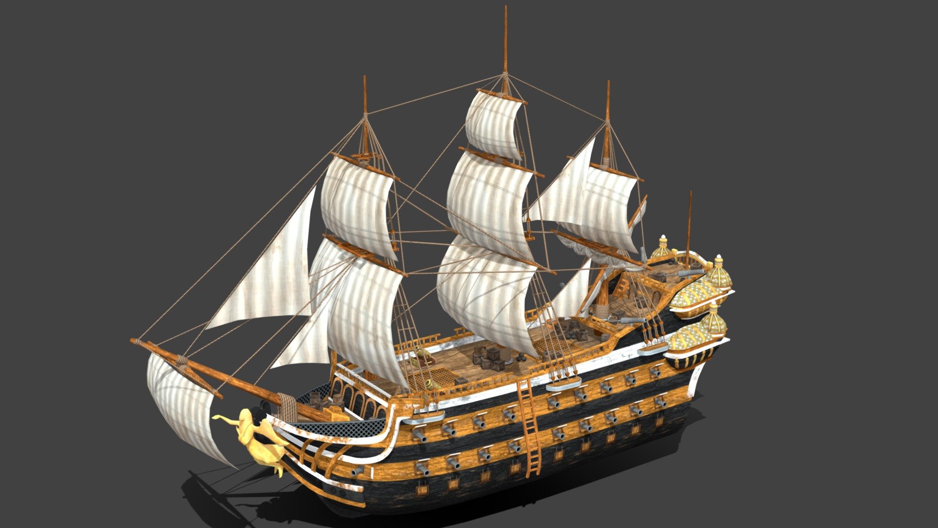 Galleon Battleship 3d model