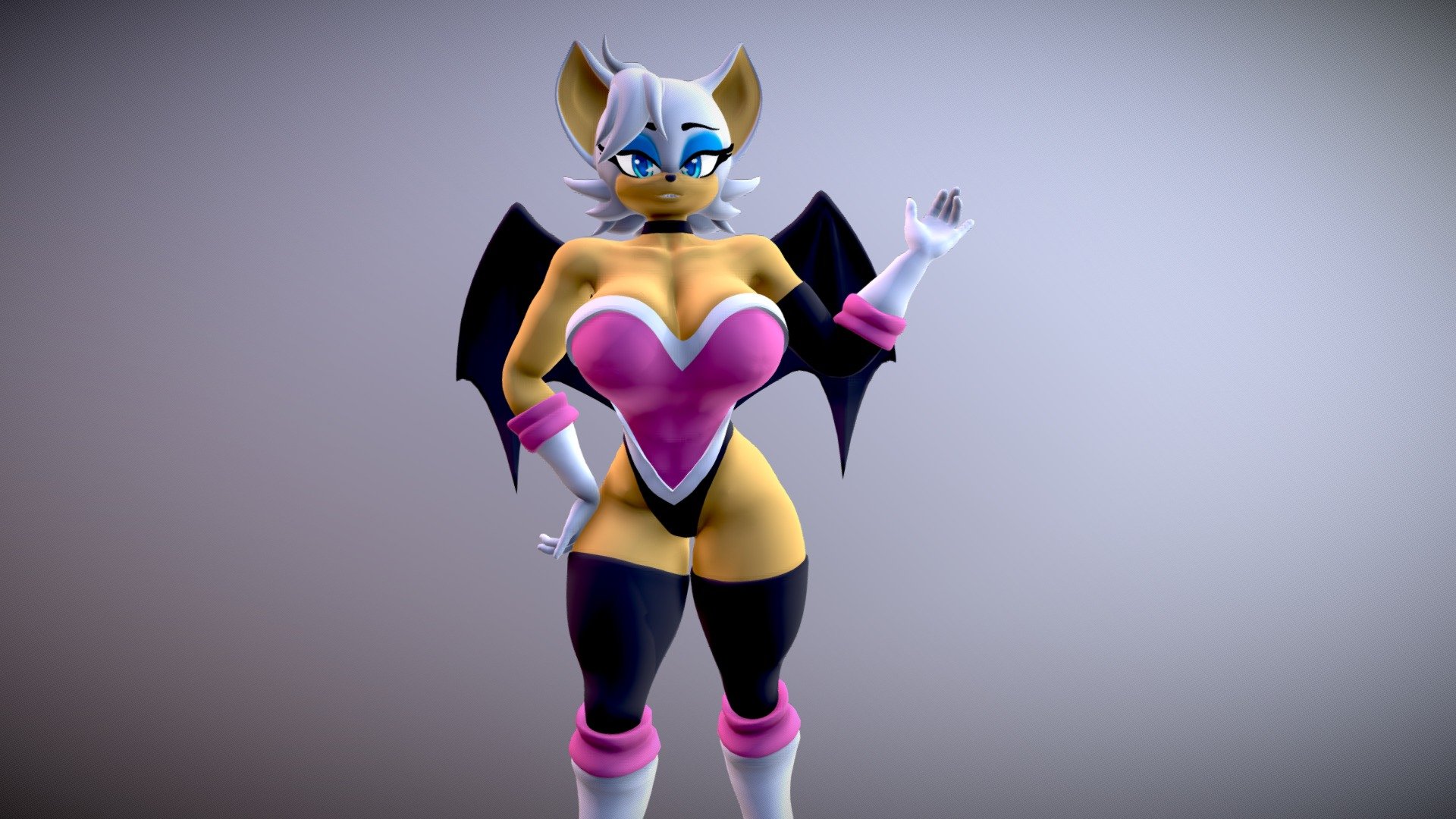 Rouge The Bat (sonic the hedgehog)anime NSFW SFW 3d model