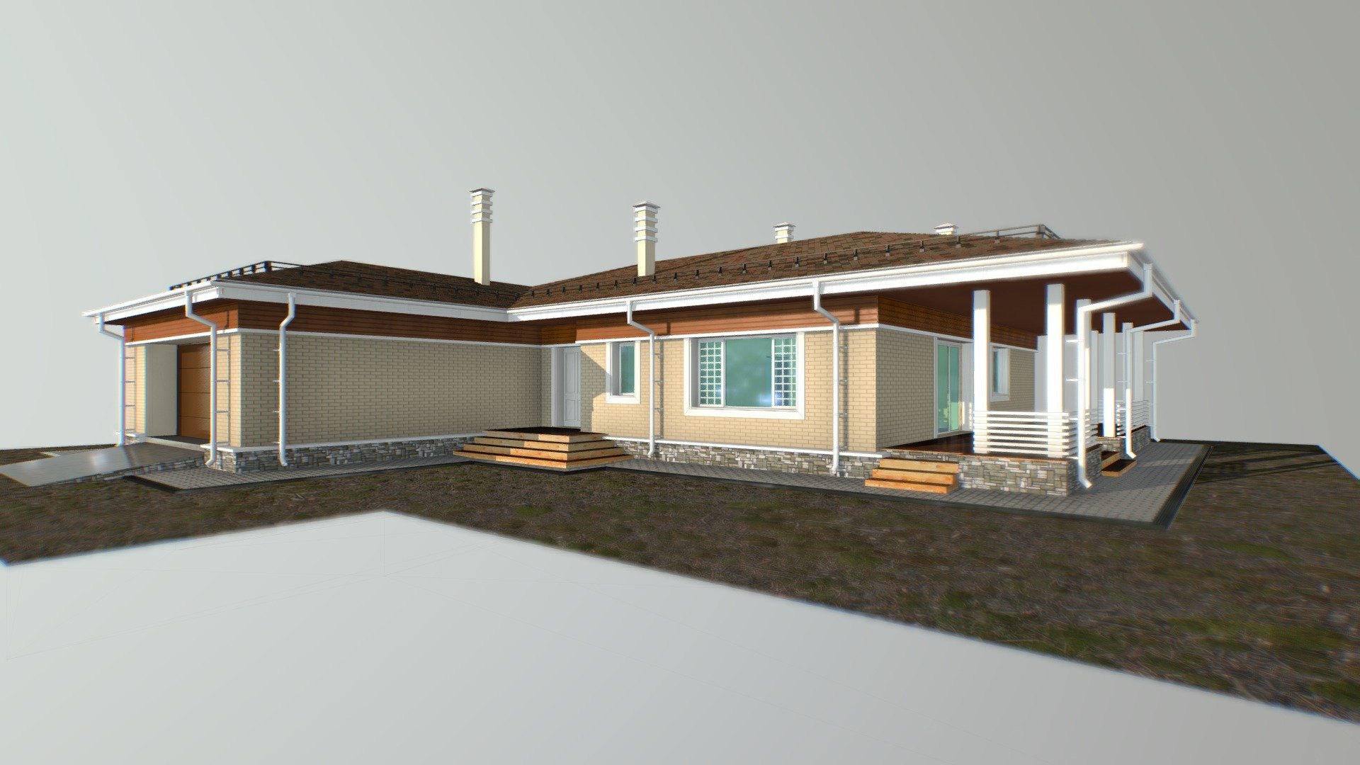 1 floor residential house PR01 05 2021 3d model