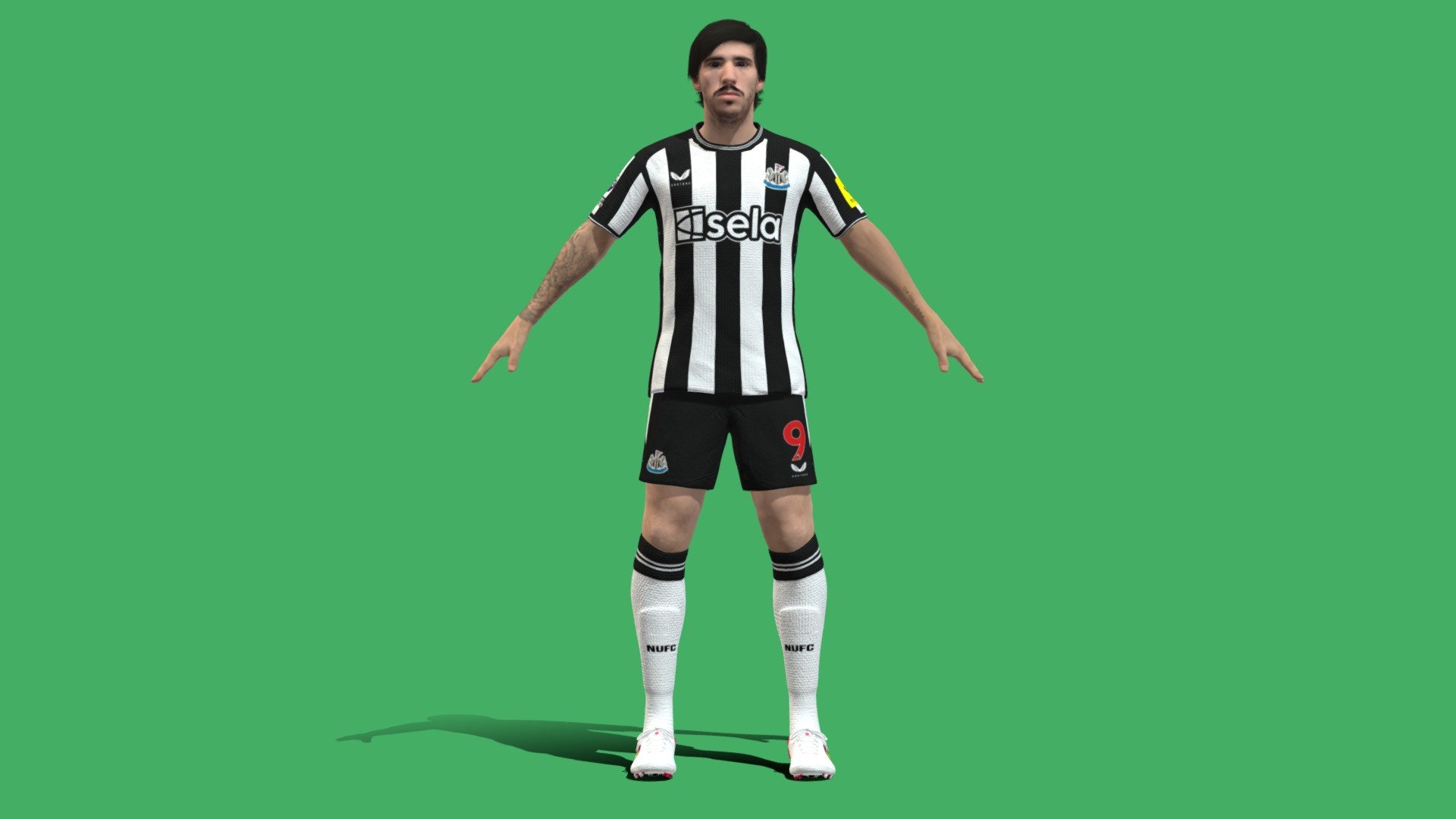 3D Rigged Sandro Tonali Newcastle United 2024 3d model