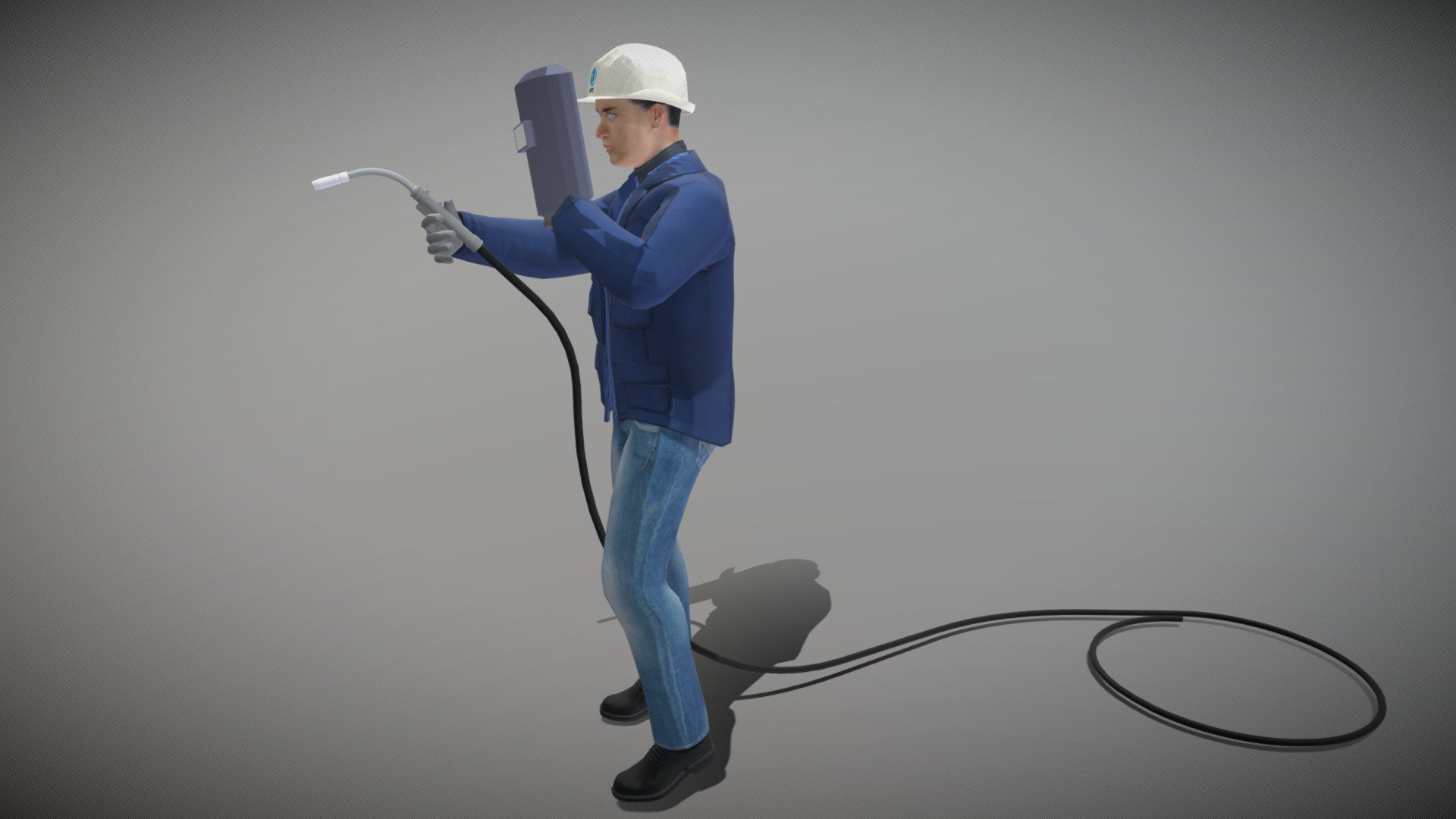 009 Male Worker Welder 00 3d model