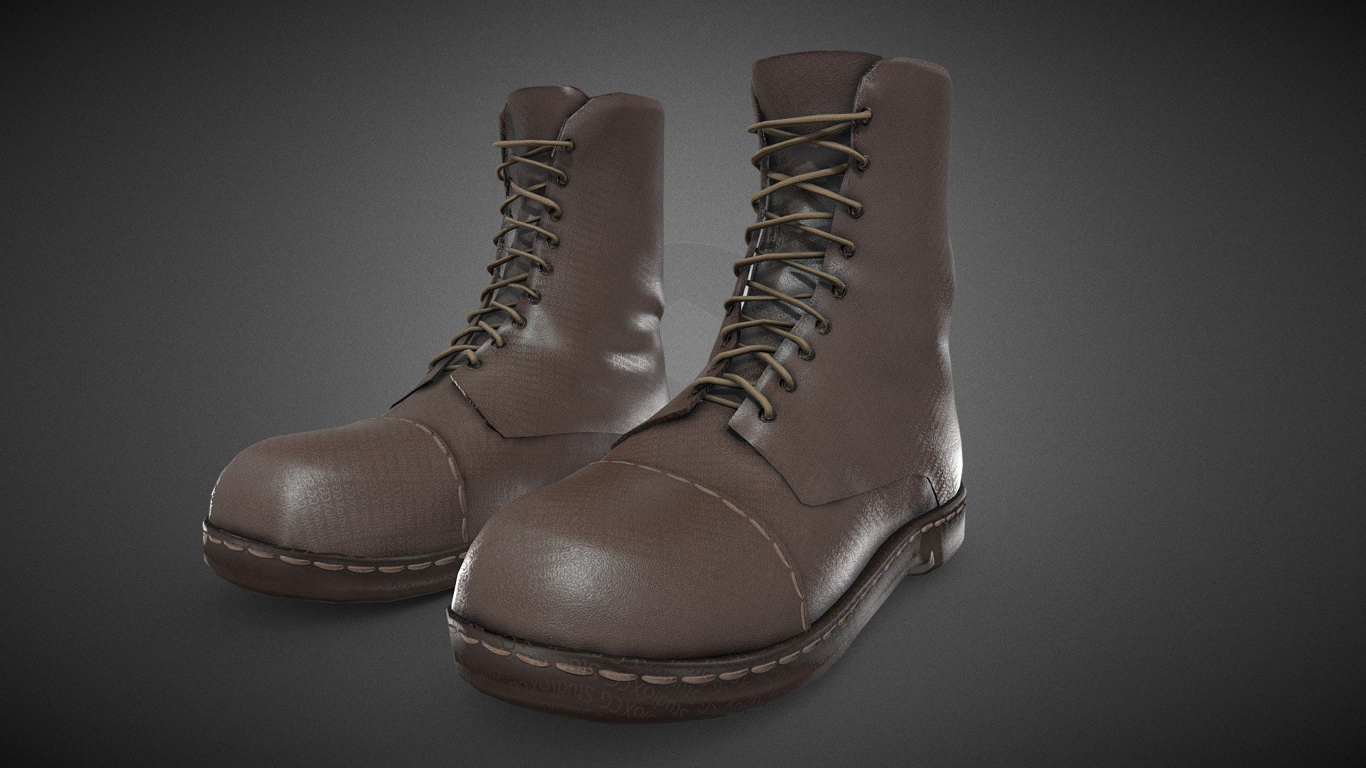 Brown Boots Style 1 3d model