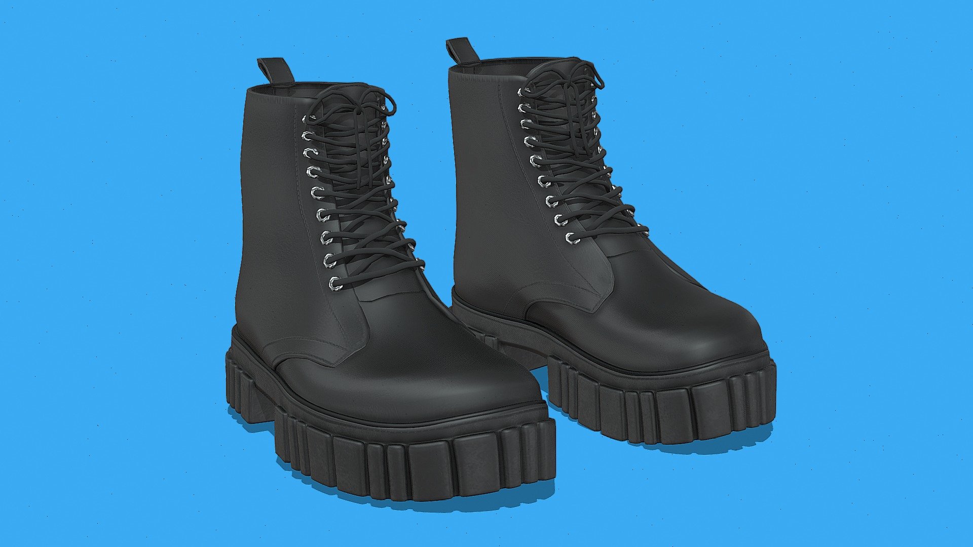 Modern Style  Black Boots 3D Model 3d model