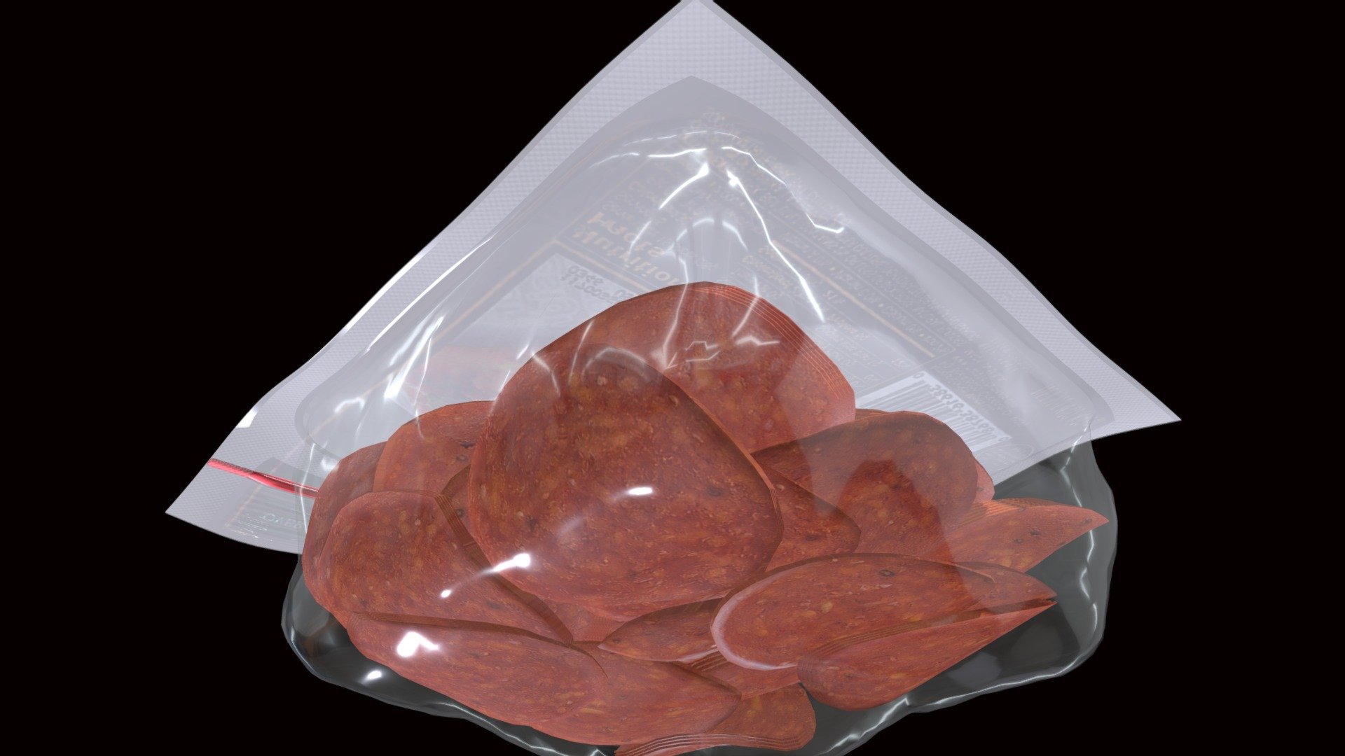 Package of Pepperoni (1) 3d model