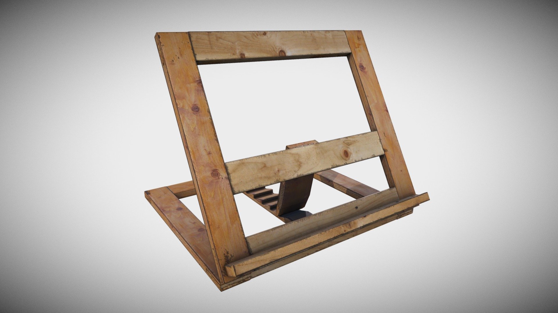 Wood Stand Book Reader 3d model