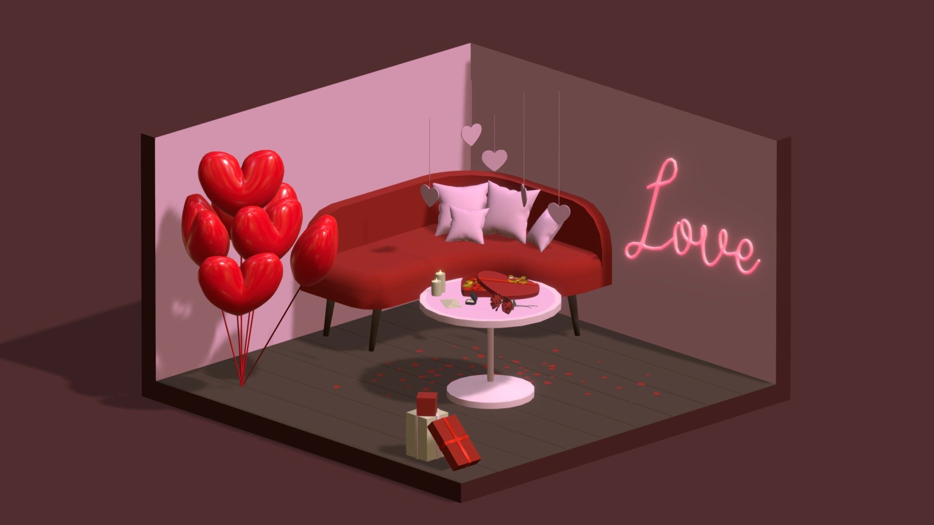 Valentines day 3d model