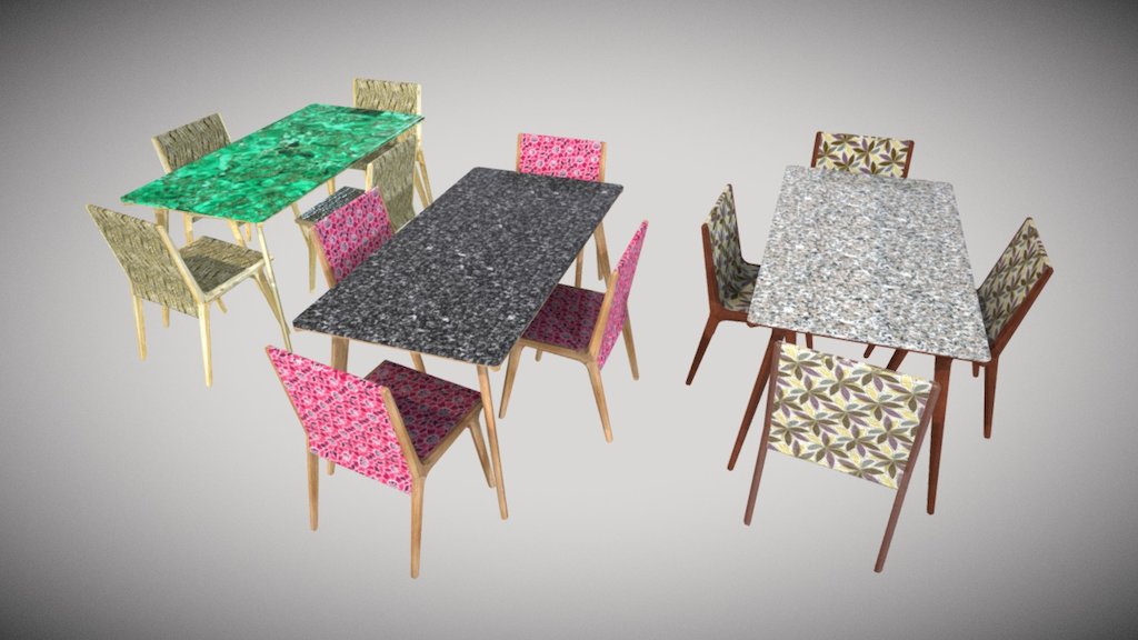 Table Chair Sets 3d model