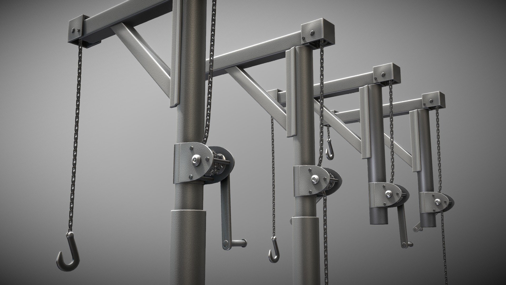 Metal Hand Crane 3d model