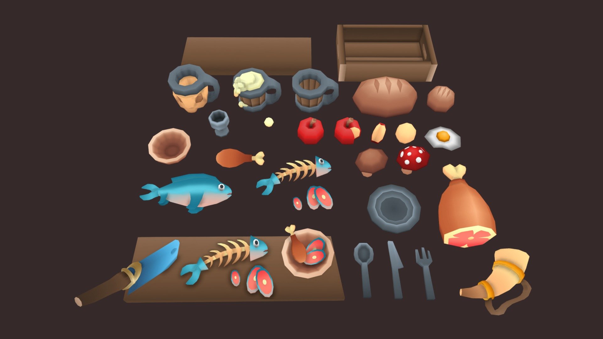 Viking food 3d model