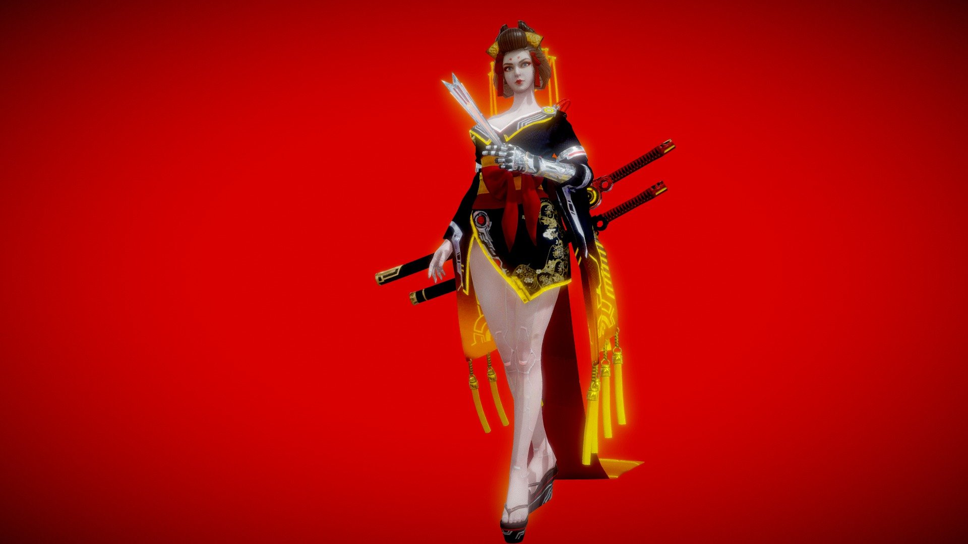 geisha killer 3d model