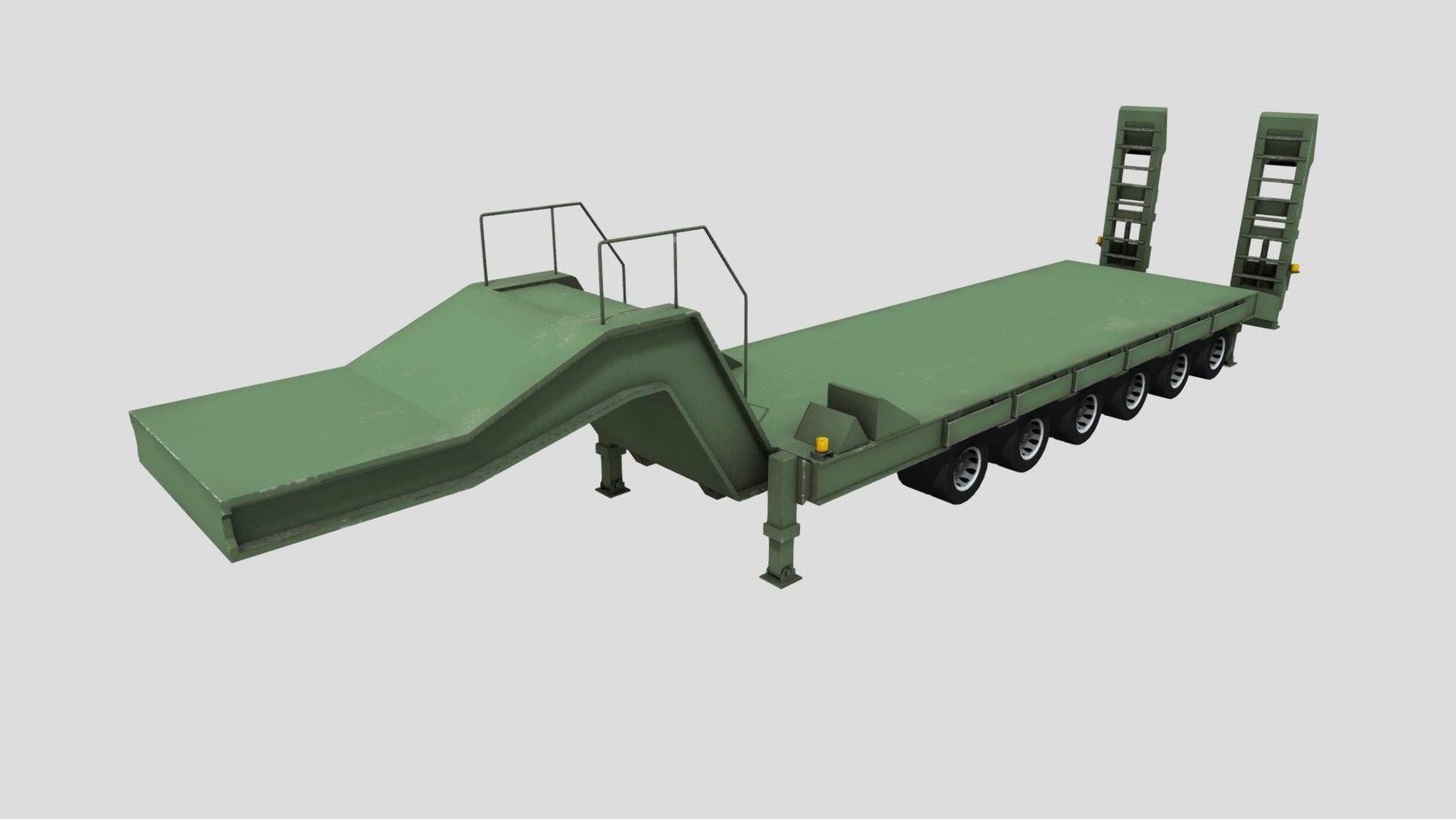 Heavy Equipment Semi-Trailer 3d model