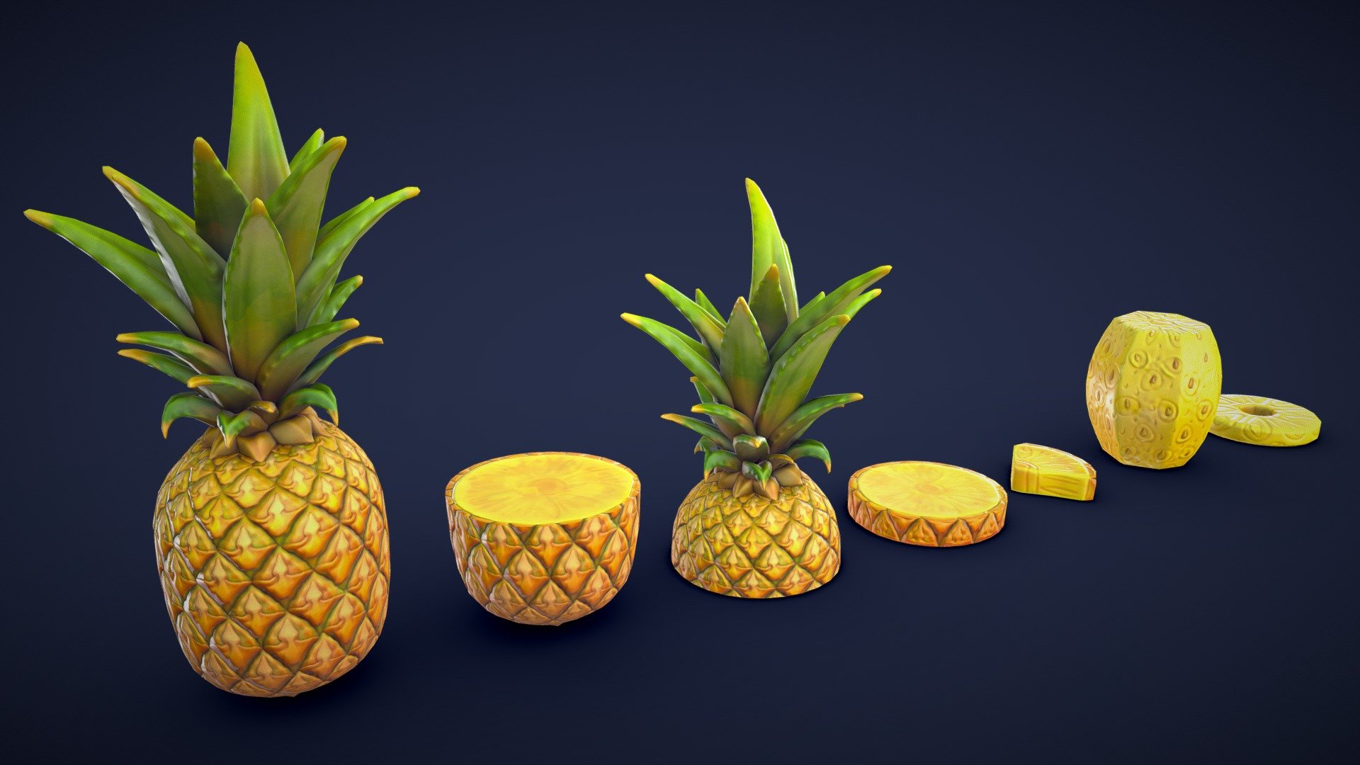 Stylized Pineapple 3d model