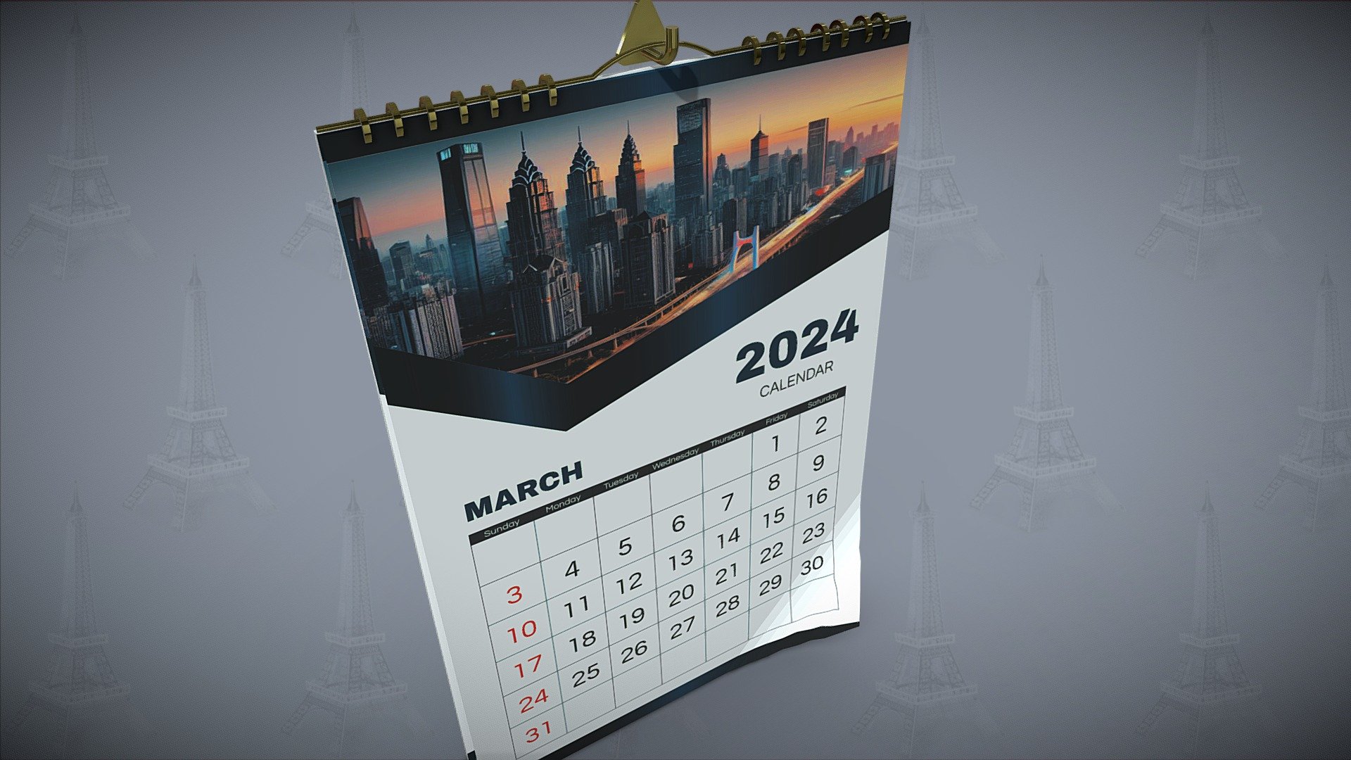 Company Calendar 3d model