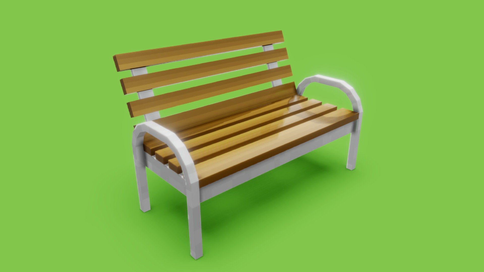 blockbench park bench 3d model