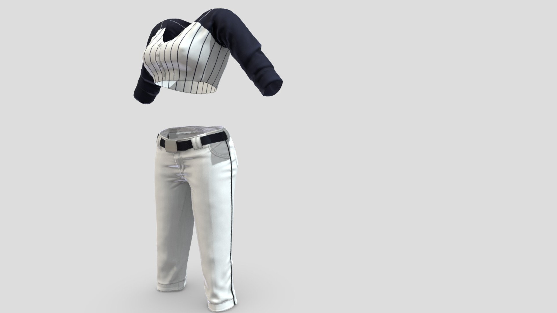 Female Baseball Uniform 3d model