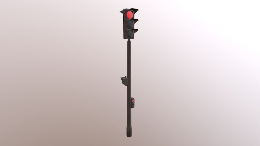 Traffic Light Paris 3d model