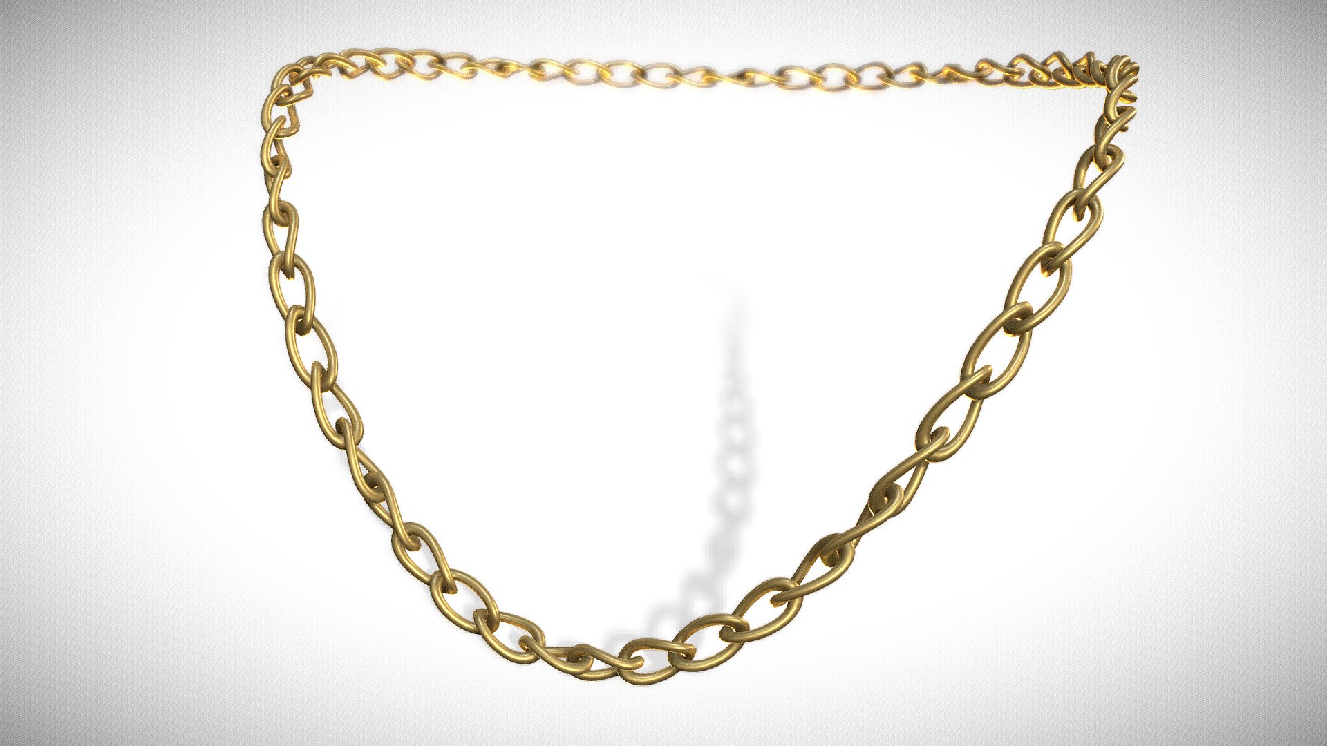 Gold Neck twisted Chain 3d model