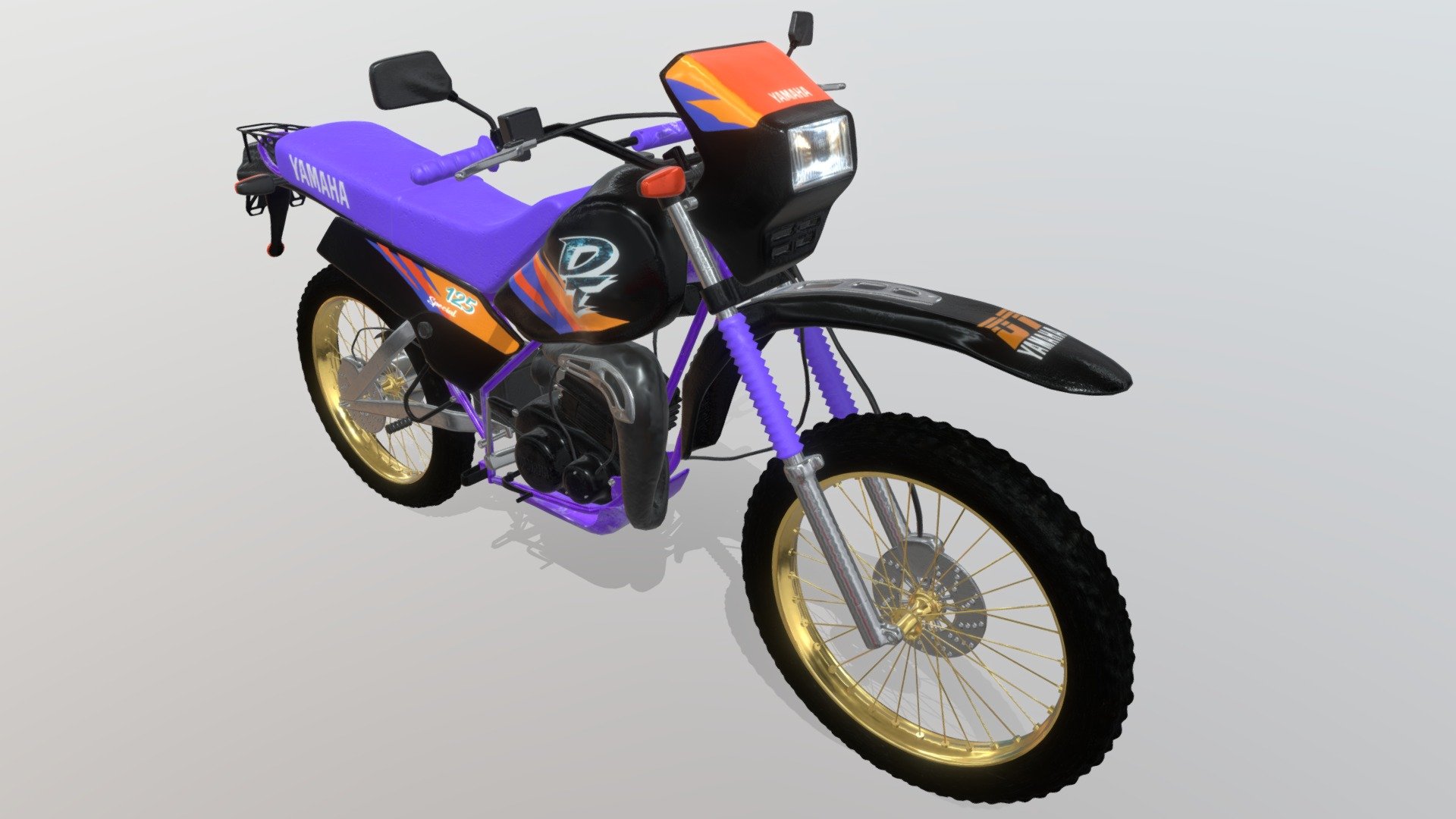 Motocicleta Yamaha DT 125 3d model