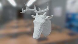 low poly Deer head