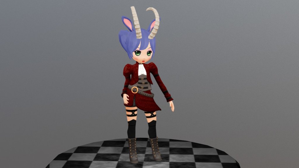 Bexy the Ibex Girl 3d model