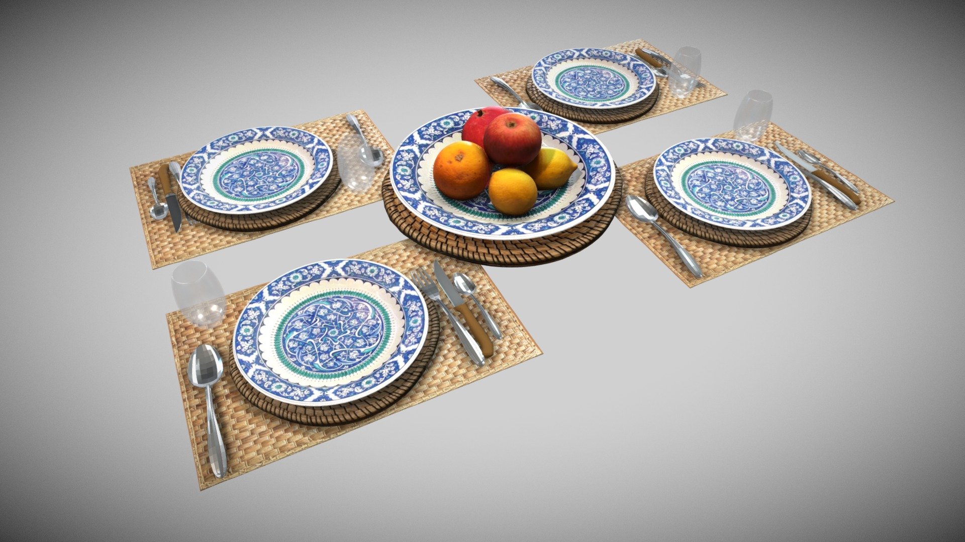 Table Set Ready 3d model