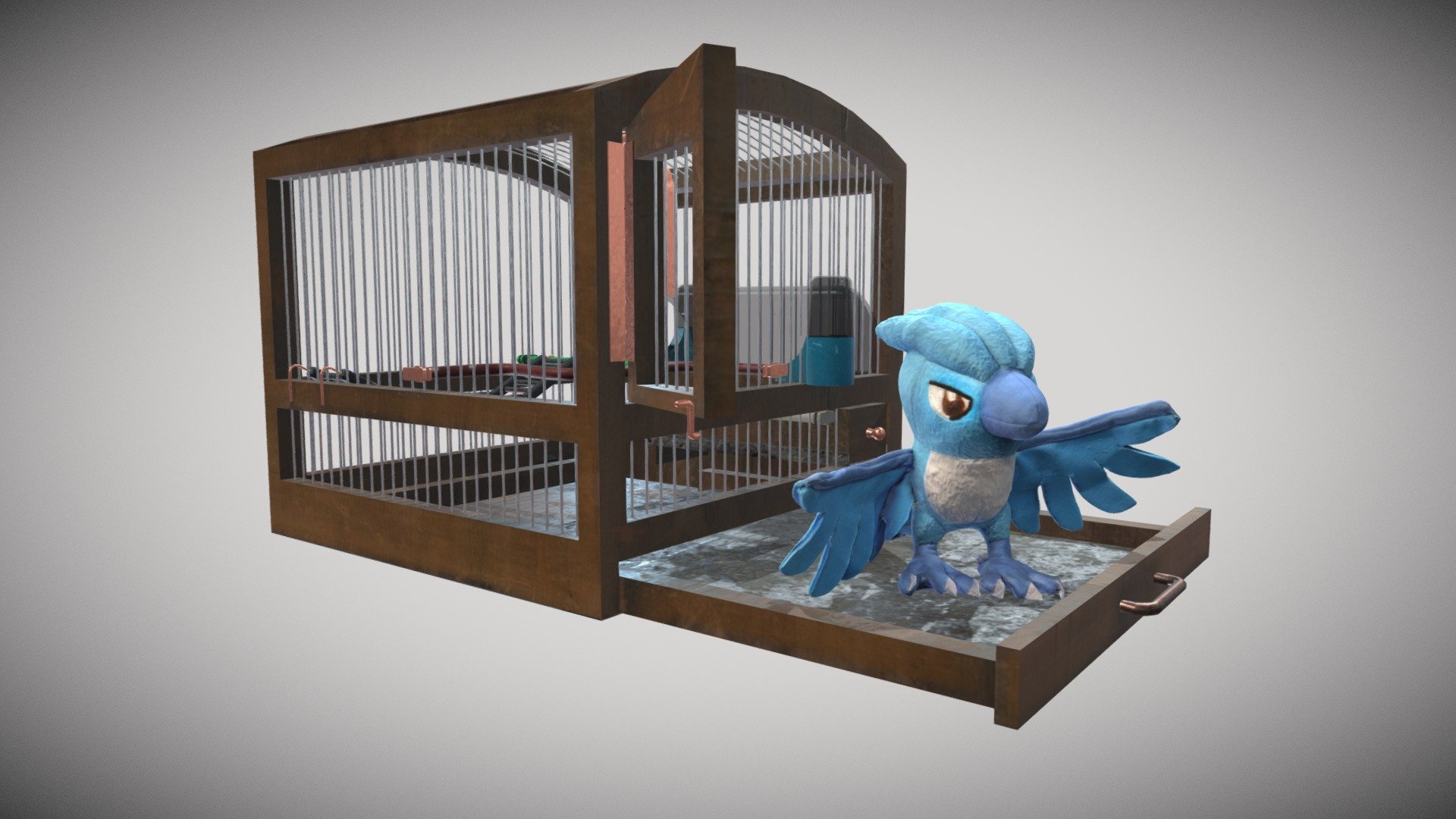 Bird Open Cage 3d model