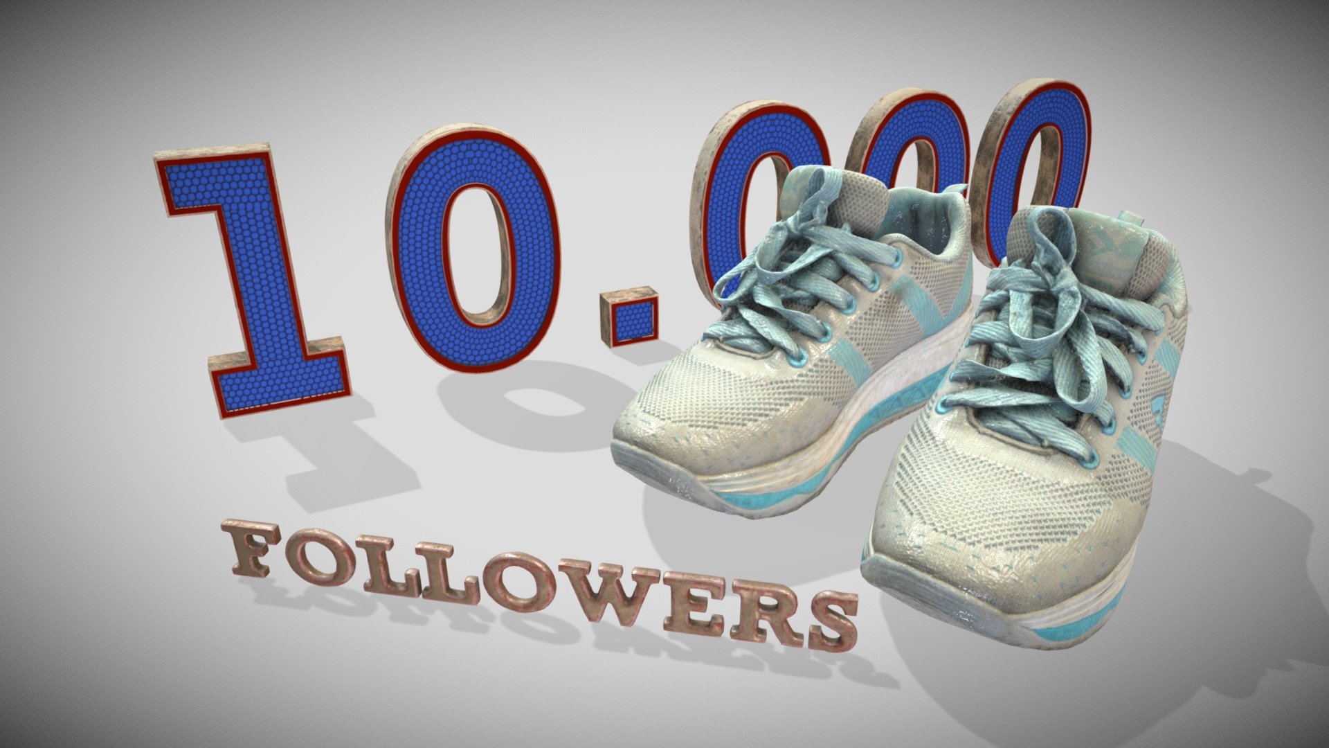 Milestone 10.000 Followers 3d model