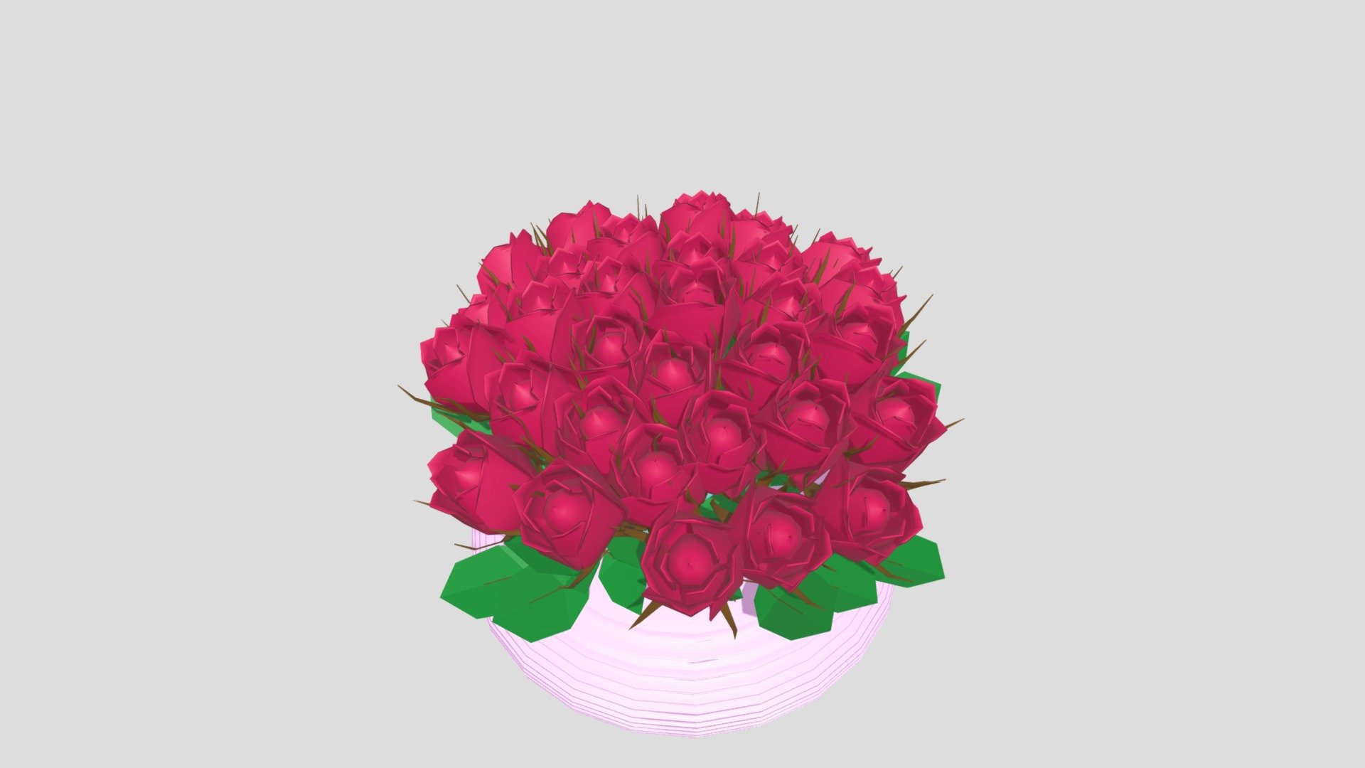 Bouquet of red roses 3d model