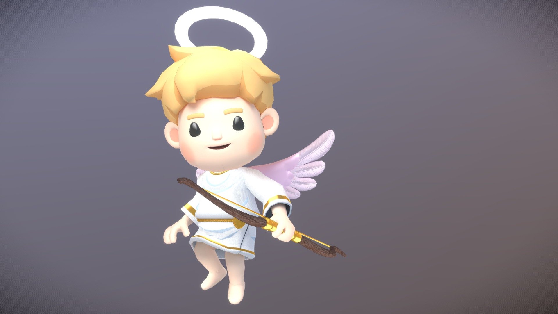 Lowpoly Cartoonic Valentines Love Cupid 3d model