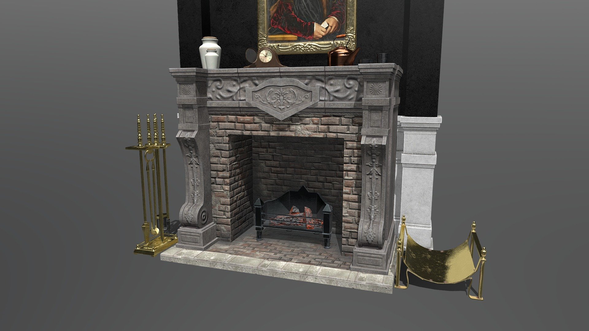 Fireplace Set 3d model