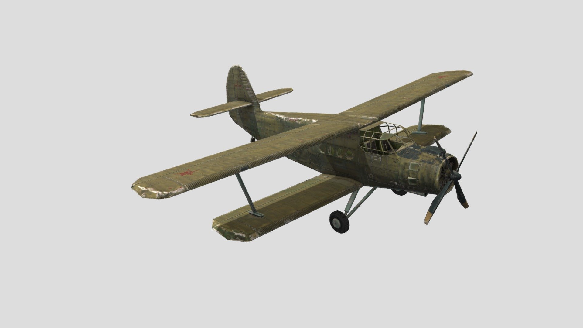 Abandoned An-2 transport aircraft 3d model