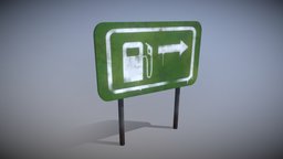 Stylized Gas station signboard