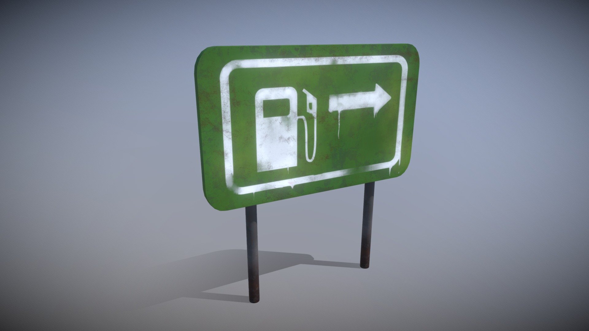 Stylized Gas station signboard 3d model