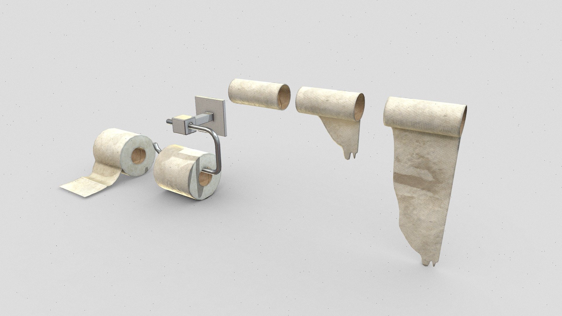 Toilet rolls 3d model