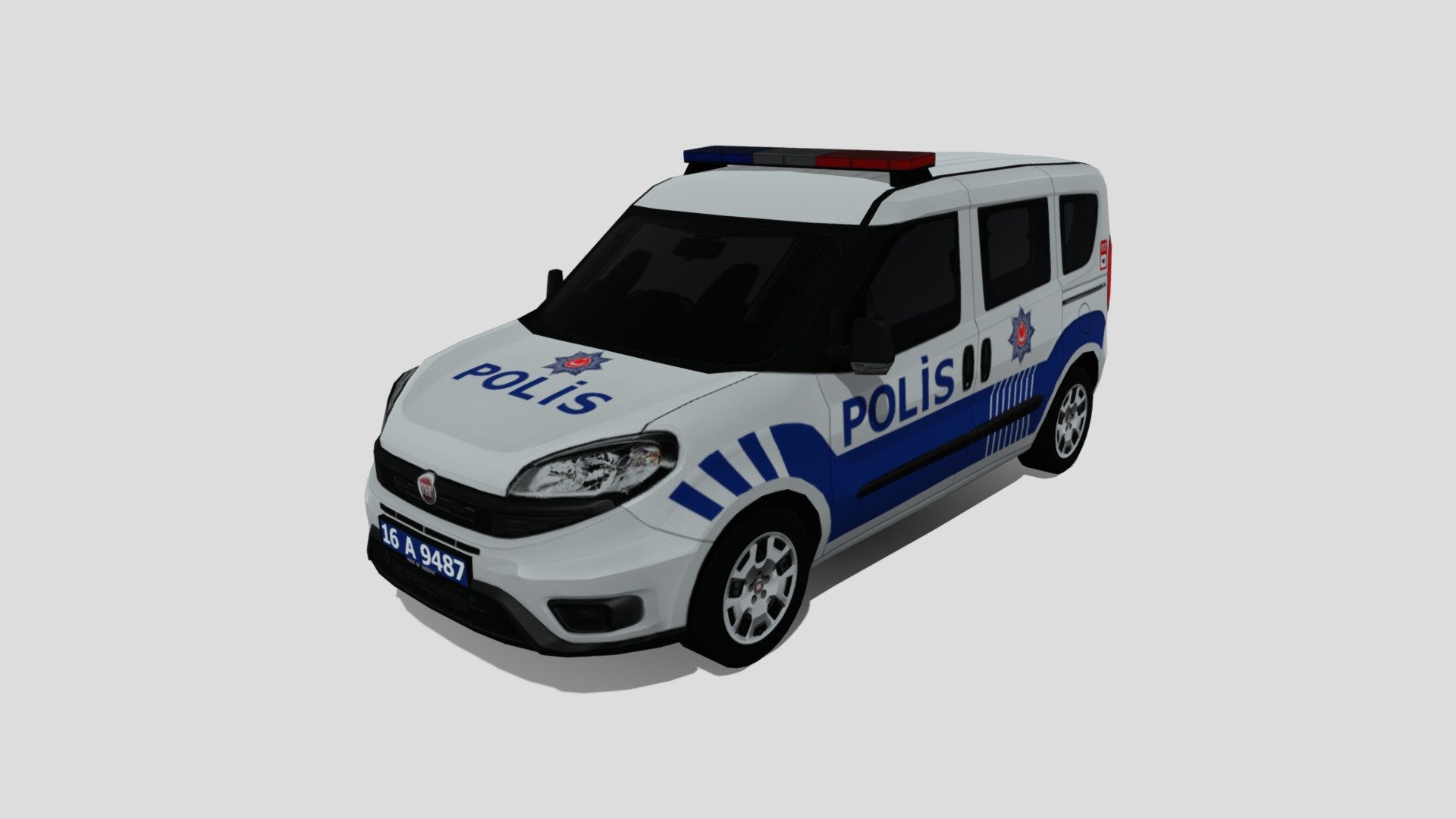 2018 Fiat Doblo Police (Turkey/Türkiye) 3d model