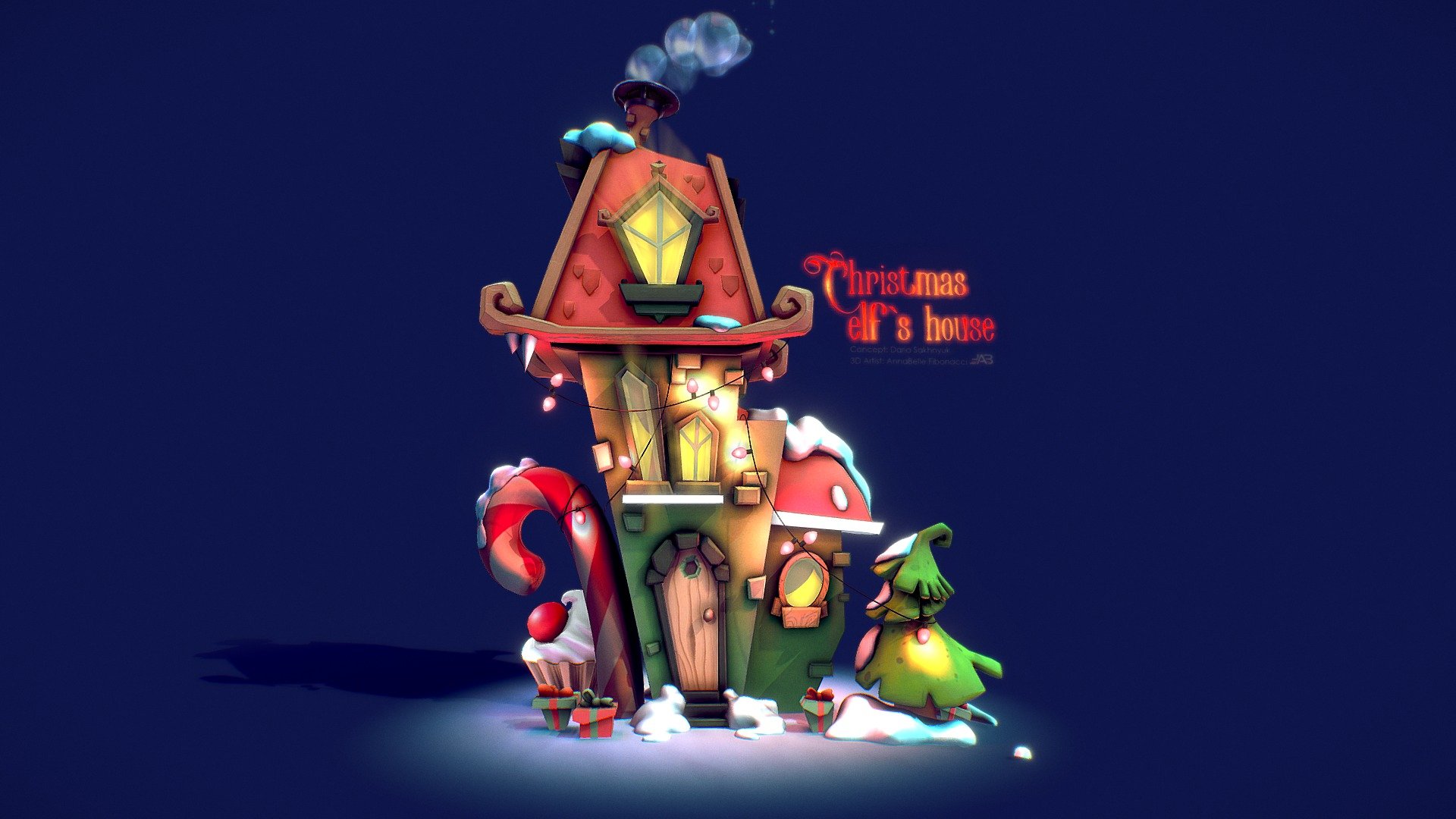 Christmas elfs house 3d model