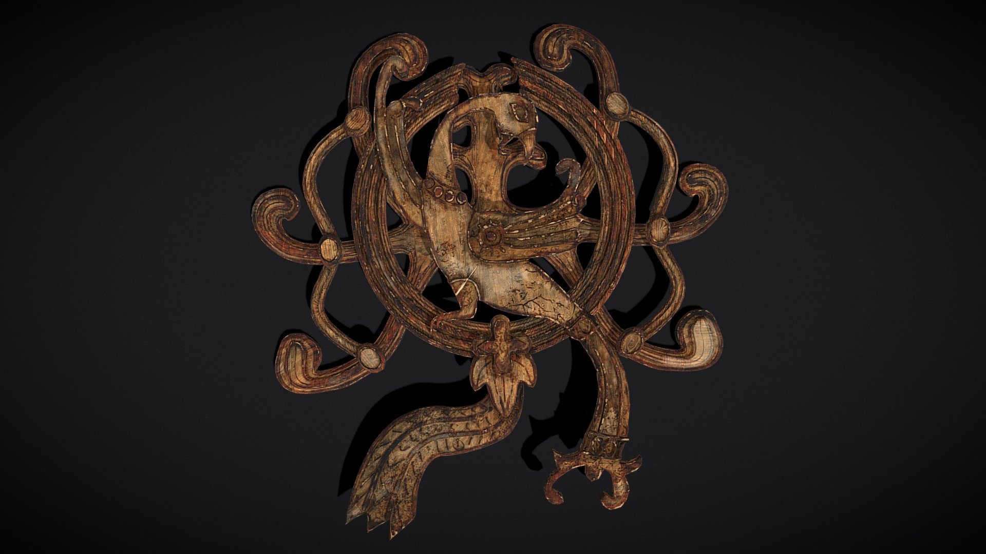 Wood Phoenix Relief 3d model