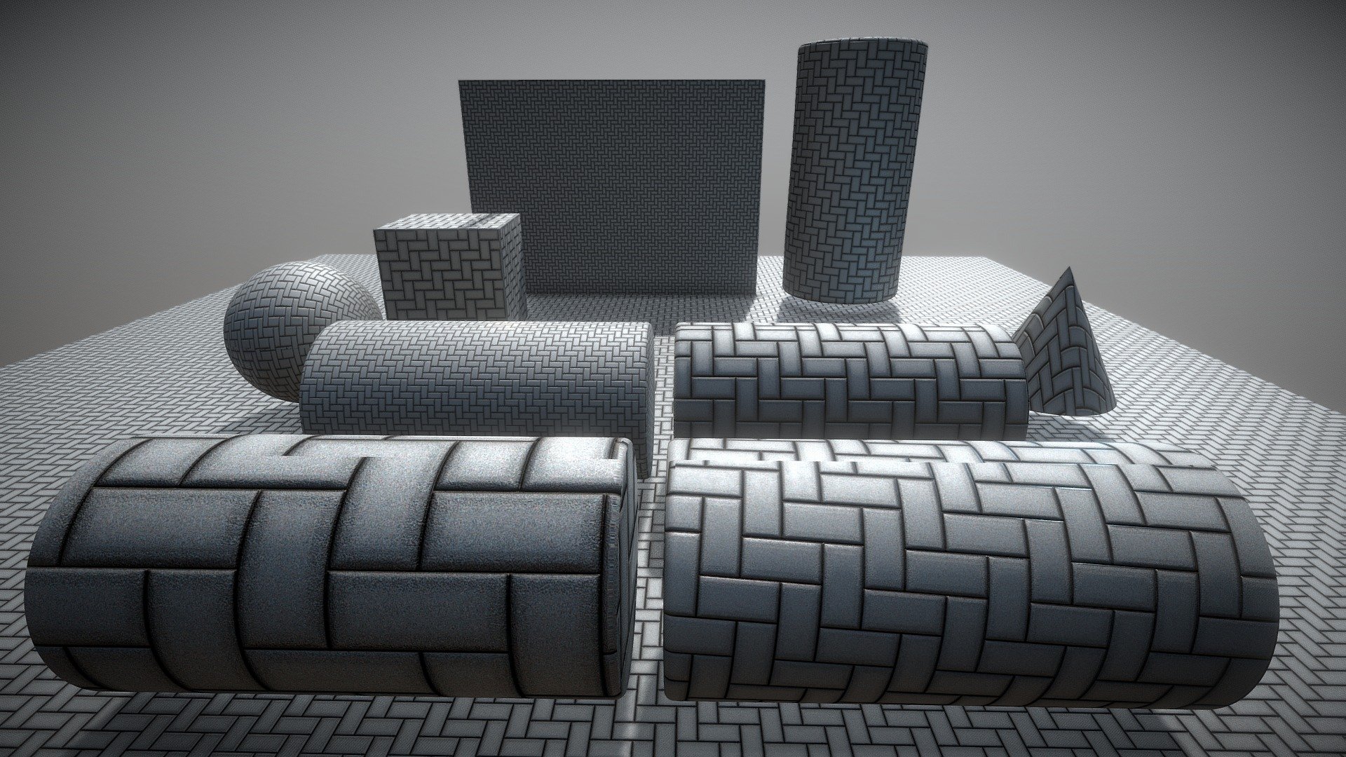 Cobblestone 14 (Elbow Connection) Texture Set 34 3d model