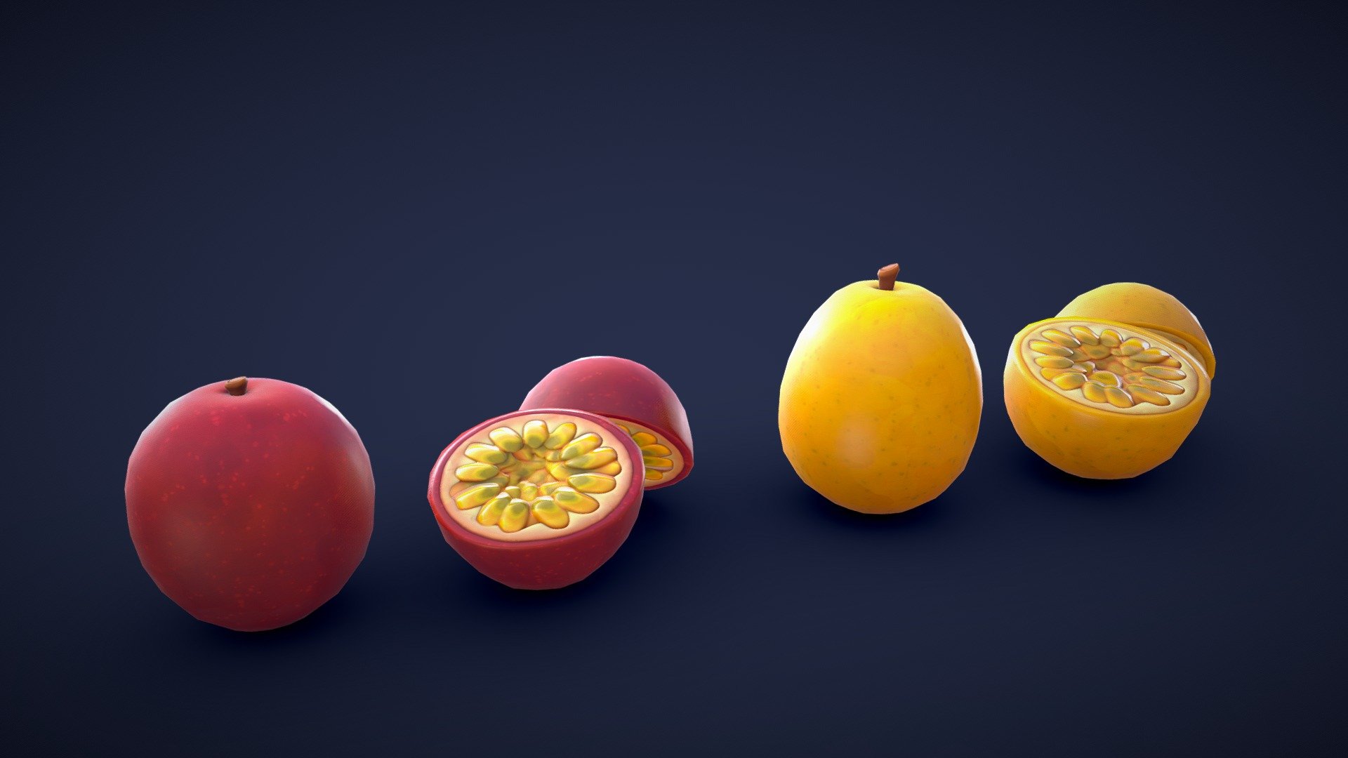 Stylized Passion Fruit 3d model