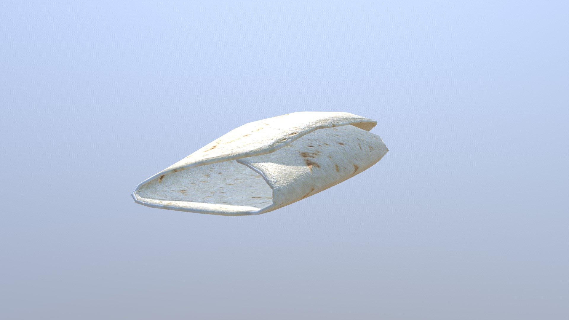 Empty Burrito Tortilla 3d model