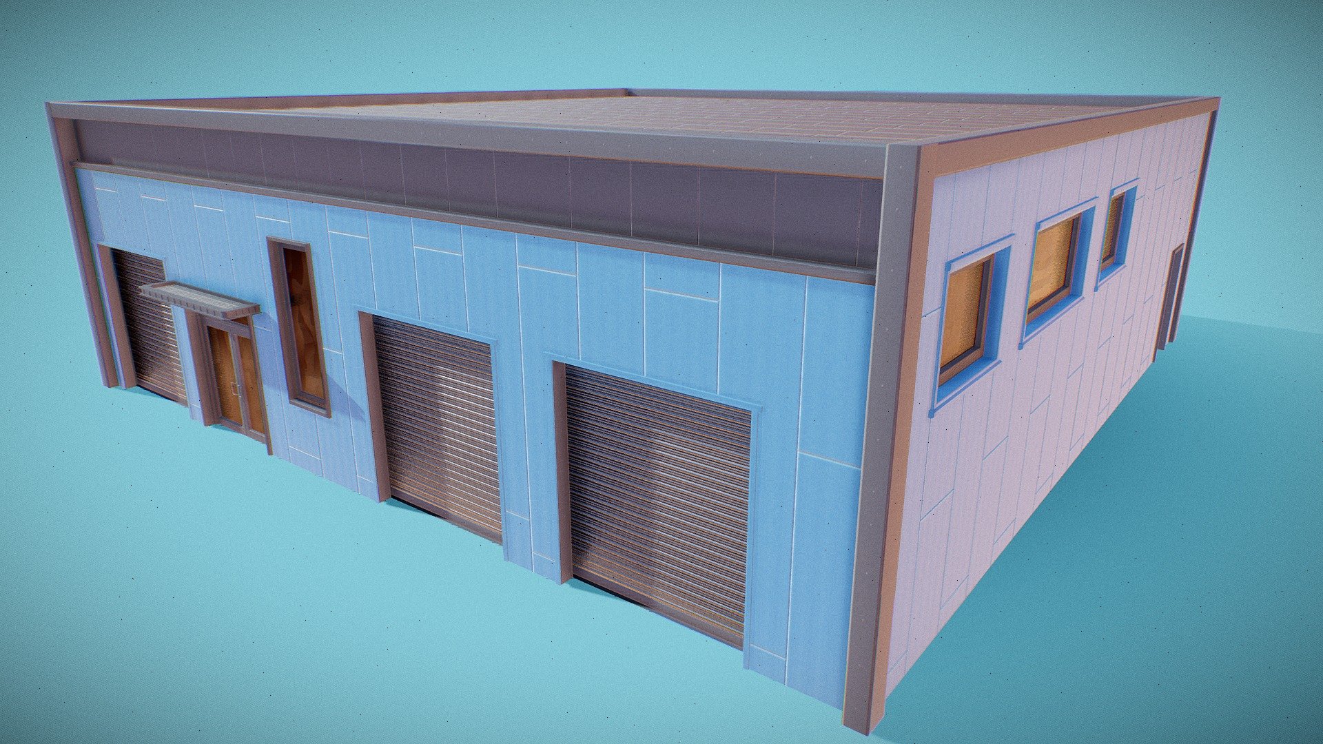 Large Modern Warehouse 3d model